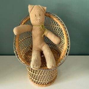 Vintage Handmade OOAK Primitive Cat Sock Doll Plush Stuffed Animal Toy